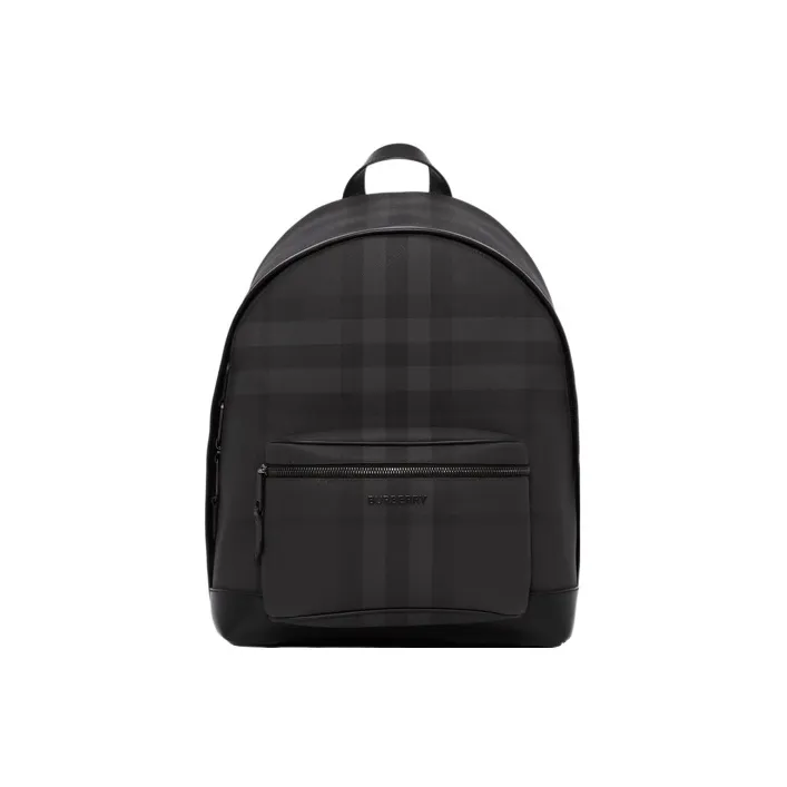 Burberry Charcoal Check And Leather Backpack Charcoal-0