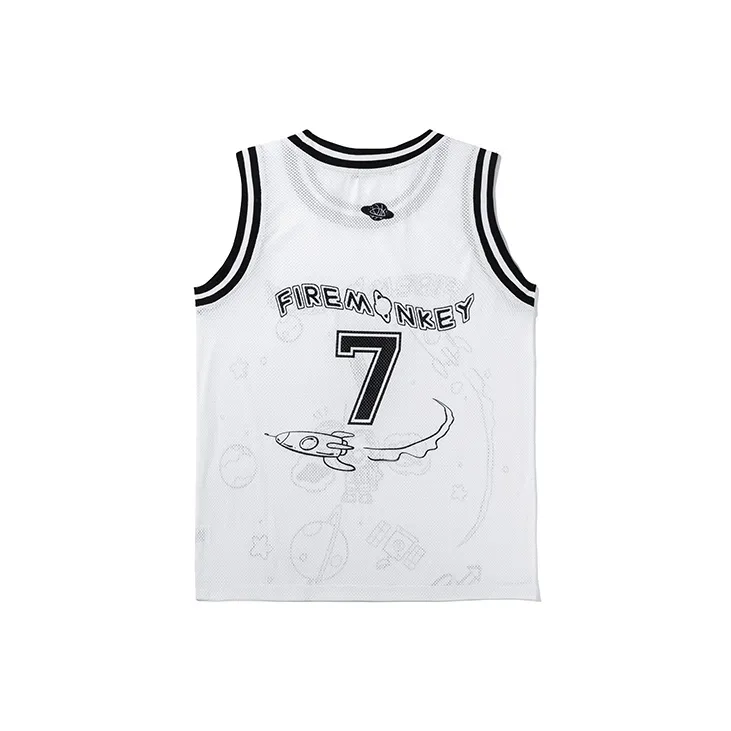 FireMonkey Basketball Jerseys Unisex White-26