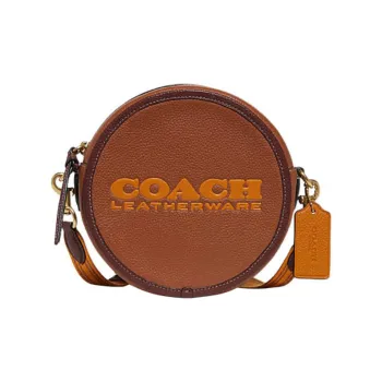 COACH Kia Cow Leather Patchwork Round Cake Bag Shoulder Bag Crossbody Bag Small Size Women's Brown & Multicolor
