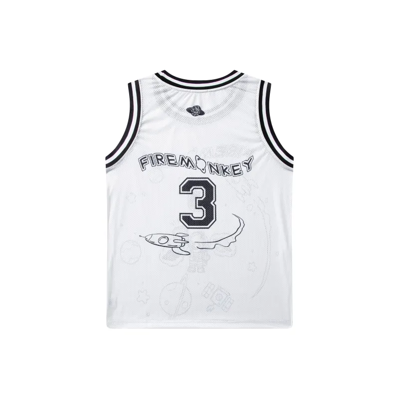 FireMonkey Basketball Jerseys Unisex White-14