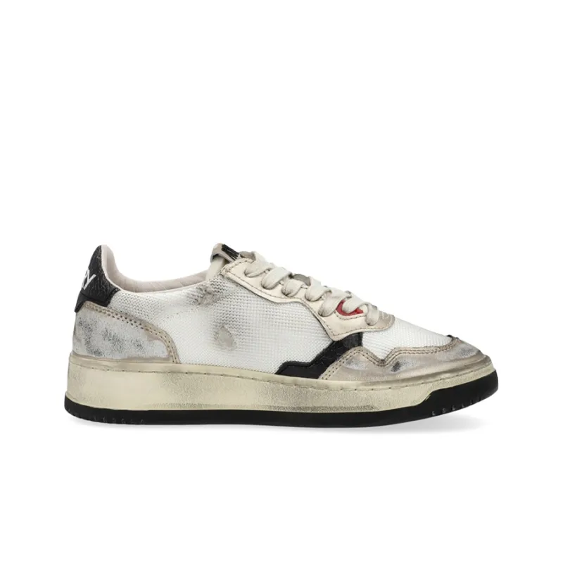 AUTRY Low Super Vintage Mesh Sneakers 'White Black' Women's-1