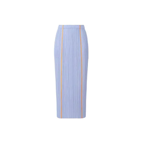 PLEATS PLEASE ISSEY MIYAKE Casual Long Skirts Women's Light Blue