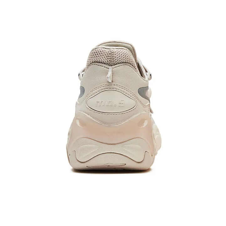Erke Casual Shoes Women's Low Top Eggnog Gray/Apricot Blossom Pink-3