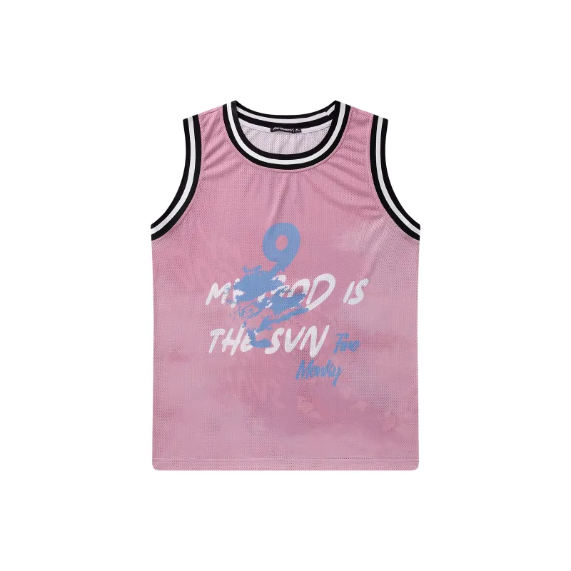 FireMonkey Basketball Jerseys Unisex Pink-1