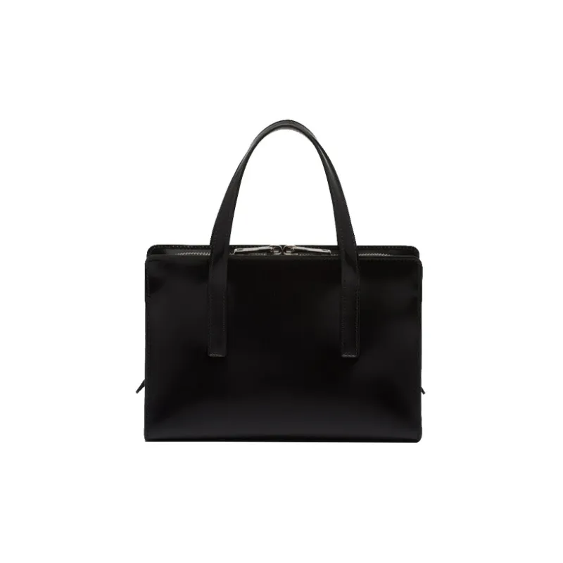 PRADA Re Edition 1995 Brushed Leather Mini Handbag Black-2