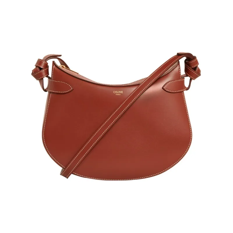 CELINE Velvet Crossbody Bag Shoulder Bag Women's Red Wood Color-0