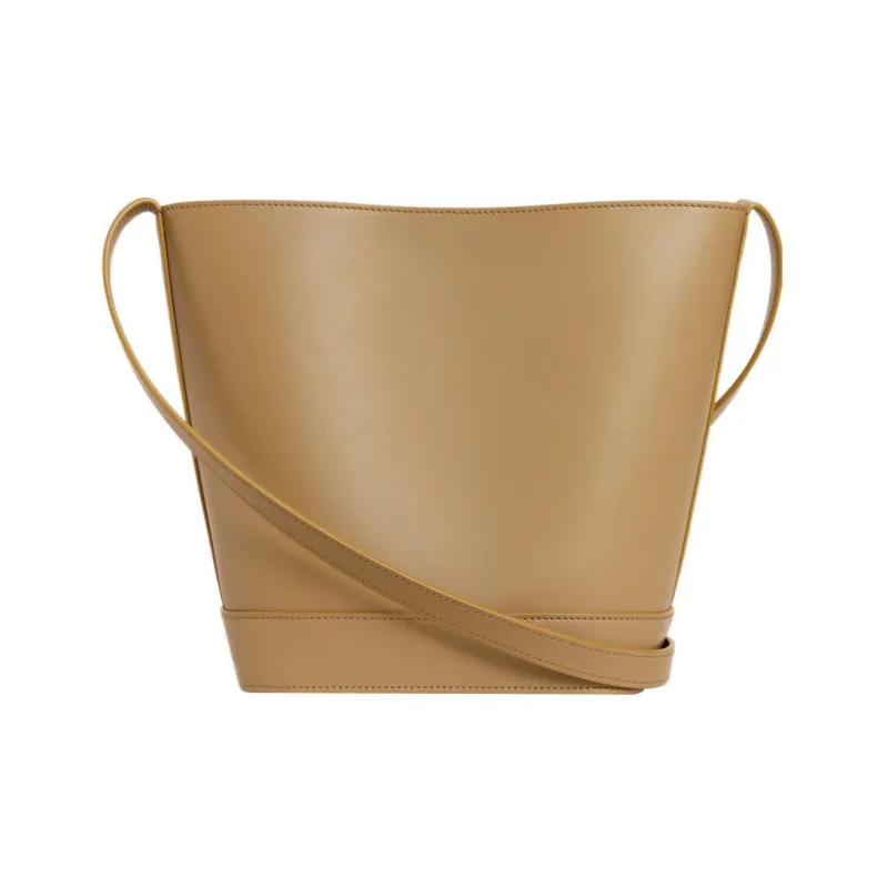 CELINE Cuir Triomphe Triumph Smooth Cow Leather Bucket Bag Crossbody Bag Shoulder Bag Women's Olive Yellow-2
