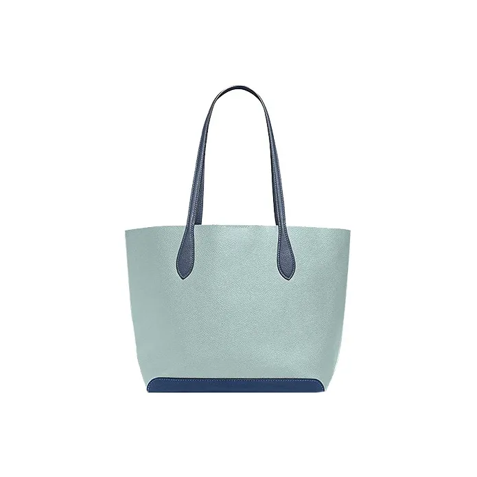 COACH Kia Cow Leather Tote Bag Shopping Bag Handbag Shoulder Bag Women's Lake Blue & Multicolor-2