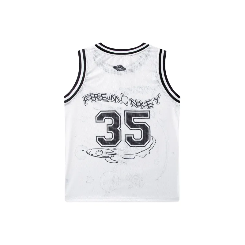 FireMonkey Basketball Jerseys Unisex White-22