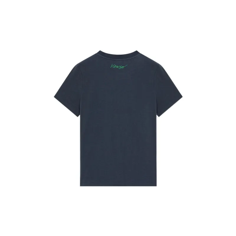 KENZO Poppy Flower Series T Shirts Women's Dark Blue-1