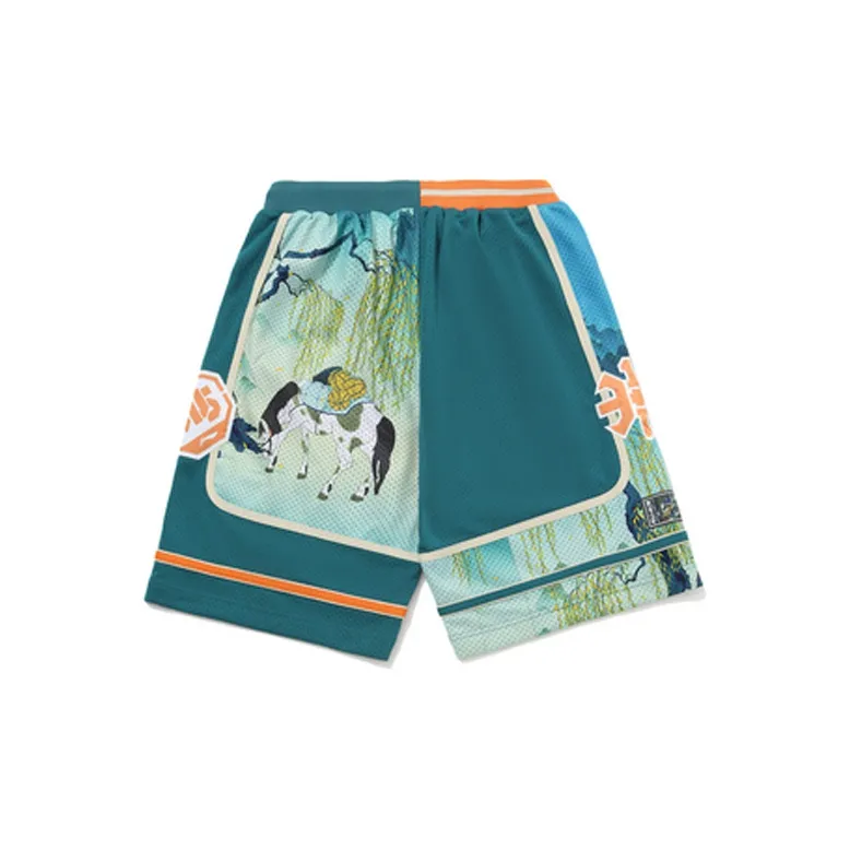 LiNing Sports Basketball Collection Basketball Shorts Men's Coral Blue-1