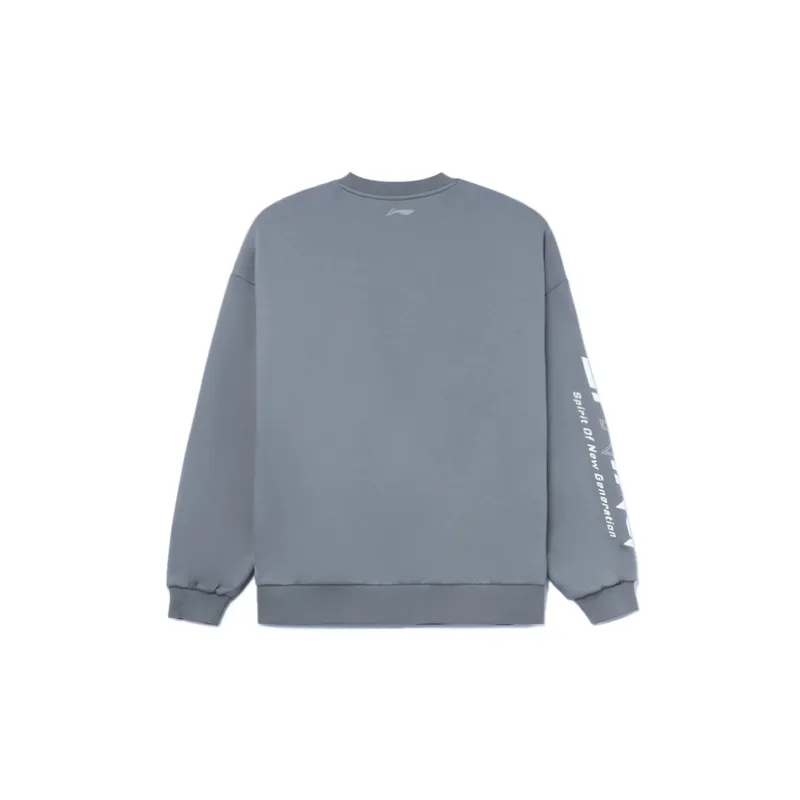 LiNing Sports Fashion Collection Sweatshirt Men's 9-Degree Gray Thick-1