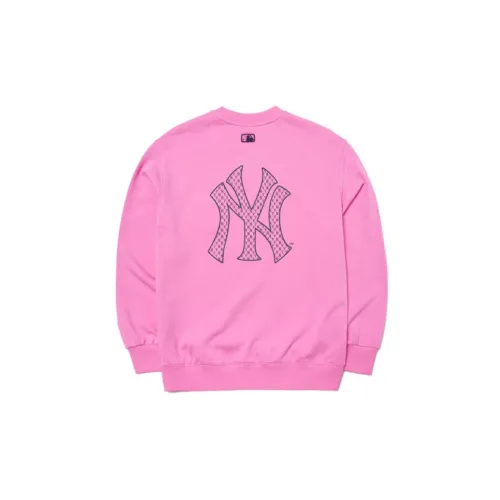 MLB Old Flower Sweatshirts Unisex Deep Pink