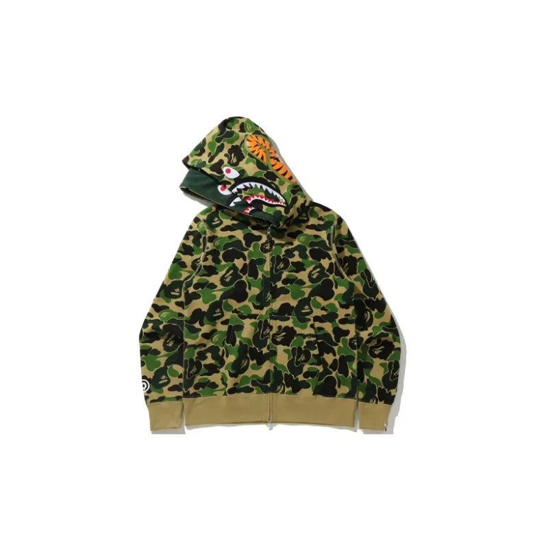 Bape Big Abc Camo Shark Wide Full Zip Double Hoodie-7