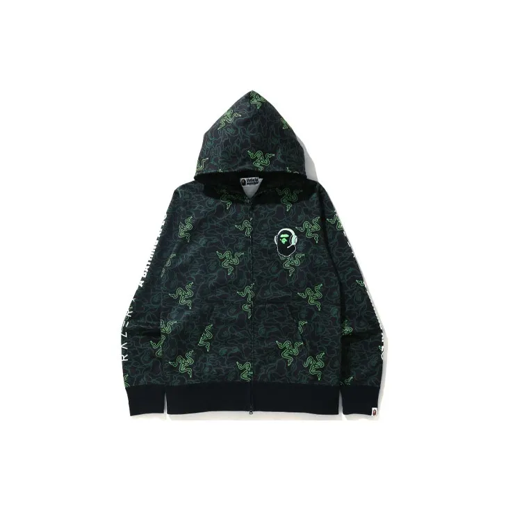 Bape X Razer A BATHING APE Neon Camo Full Zip Hoodie-1