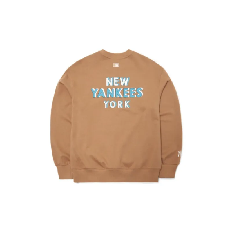 MLB New York Yankees Sweatshirts Unisex Camel-1