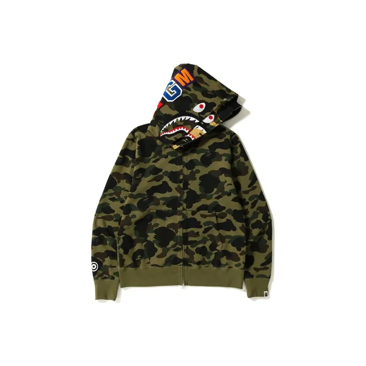 A BATHING APE 1st Camo Shark Wide Full Zip Double Hoodie-1