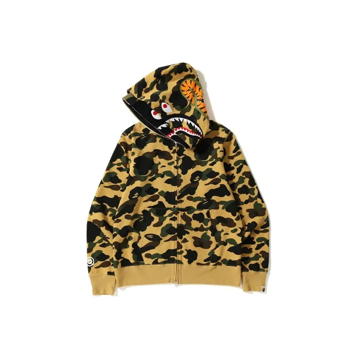 A BATHING APE 1st Camo Shark Wide Full Zip Double Hoodie-5