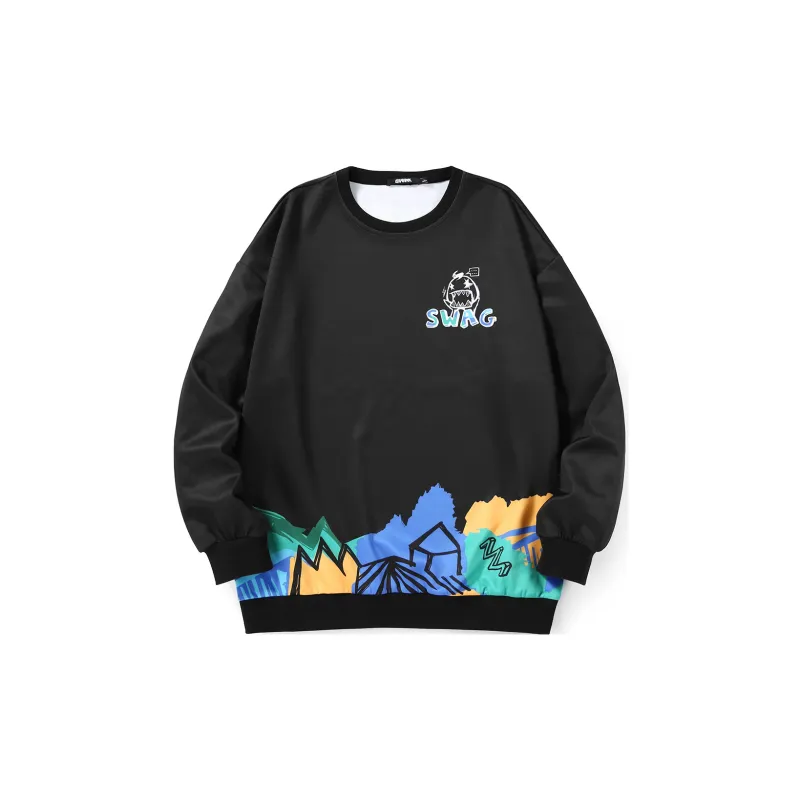 GENANX Crew Neck Loose Fit Regular Sweatshirt Unisex-1