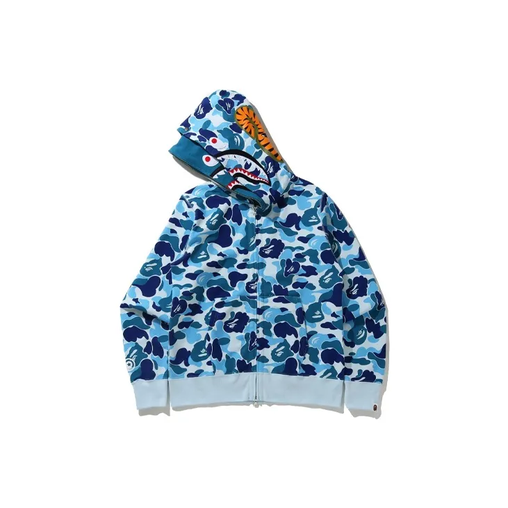 Bape Big Abc Camo Shark Wide Full Zip Double Hoodie-3