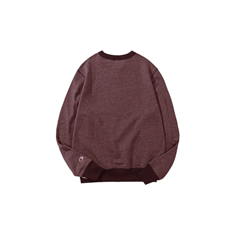 Champion Moderate Crew Neck Loose Fit Regular Sweatshirt US Version Unisex Burgundy-1