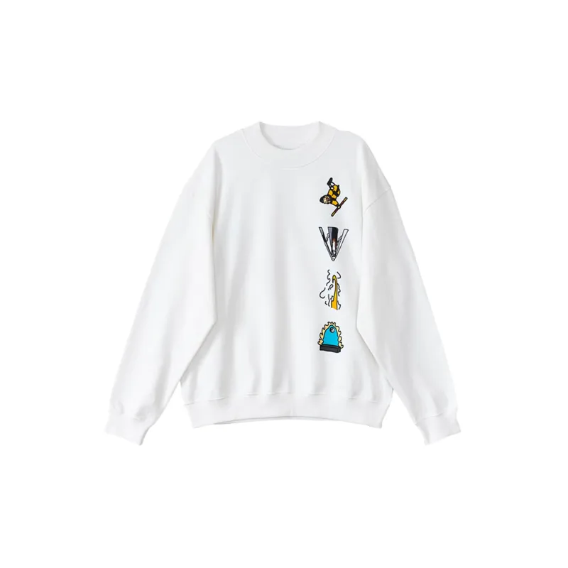Corade Crew Neck Regular Sweatshirt Unisex White-0