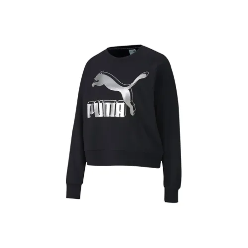 Puma Classic Logo Metallic Crew Black