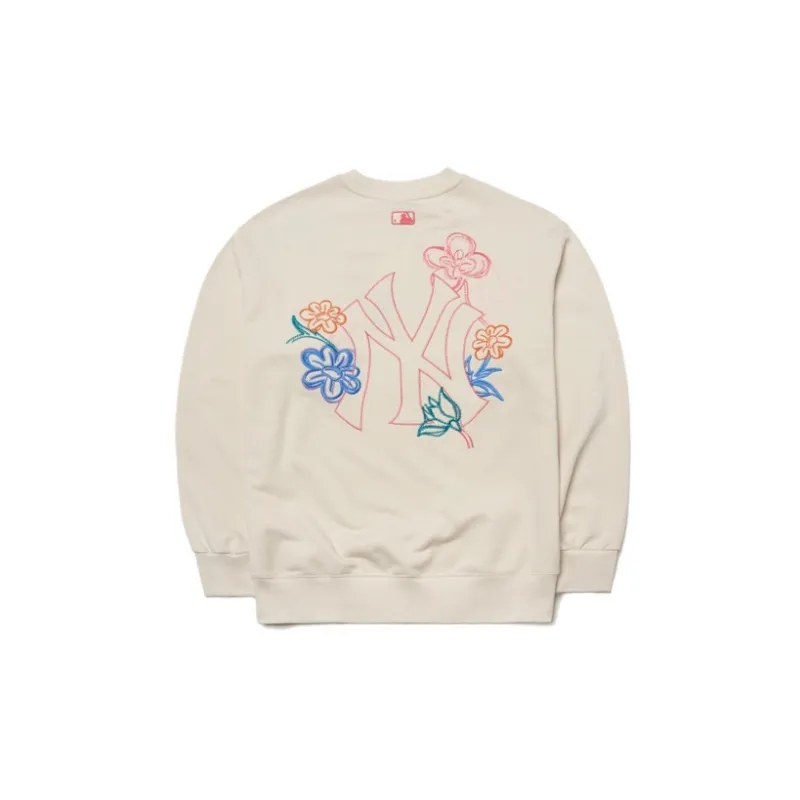MLB New York Yankees Sweatshirts Unisex Ecru-1