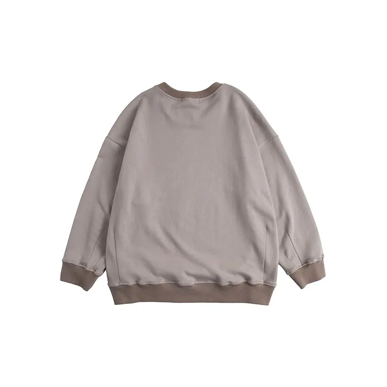 YOSHIYOYI Crew Neck Sweatshirt Unisex Khaki-1