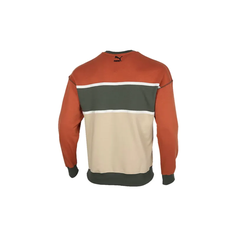 PUMA Sweatshirts Men Gray Green & Brown Multicolor-1