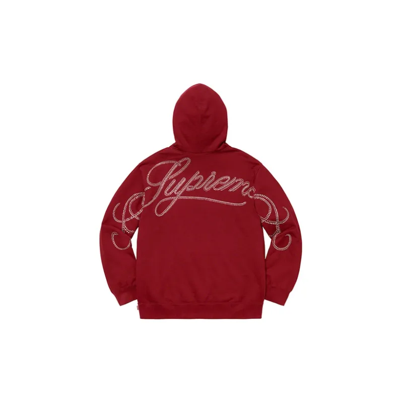 Supreme Rhinestone Script Hooded Sweatshirt-1