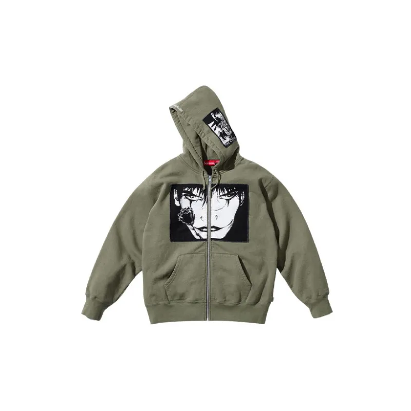 Supreme X The Crow Zip Up Hooded Sweatshirt-8