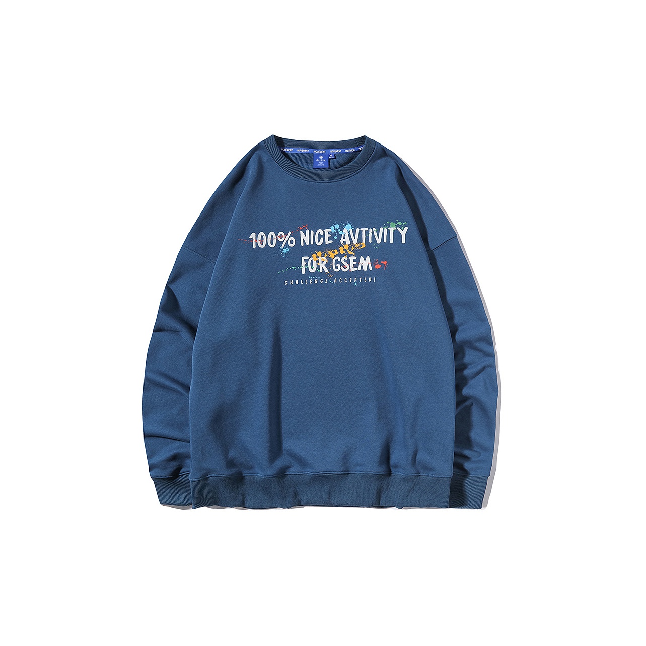 OLRIK Sweatshirts Unisex Gray Blue M - POIZON