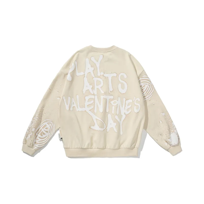 Thankque x Pazcat Crew Neck Loose Fit Sweatshirt Unisex-1