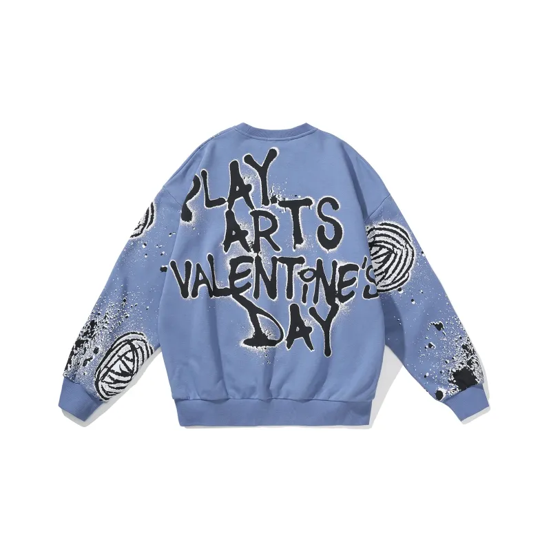 Thankque x Pazcat Crew Neck Loose Fit Sweatshirt Unisex-9