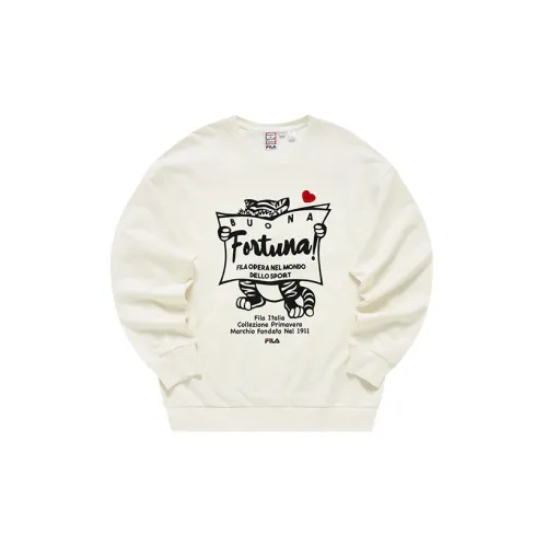 FILA Co-branded Year Of The Tiger Collection Sweatshirts Unisex Cloud White