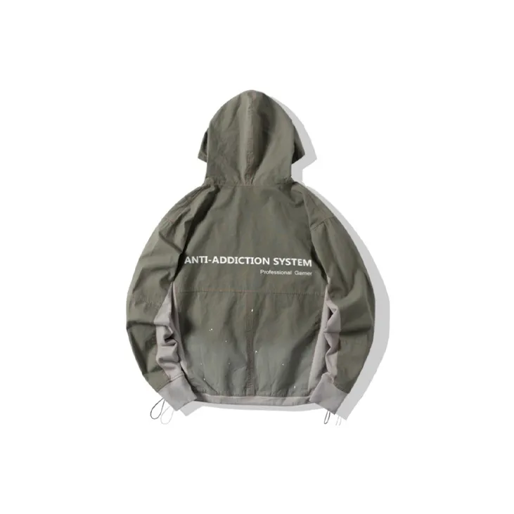 ENSHADOWER Hooded Regular Sweatshirt Unisex Gray Green-1