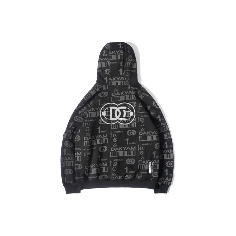 DAKYAM Hooded Loose Fit Sweatshirt Unisex Black-1