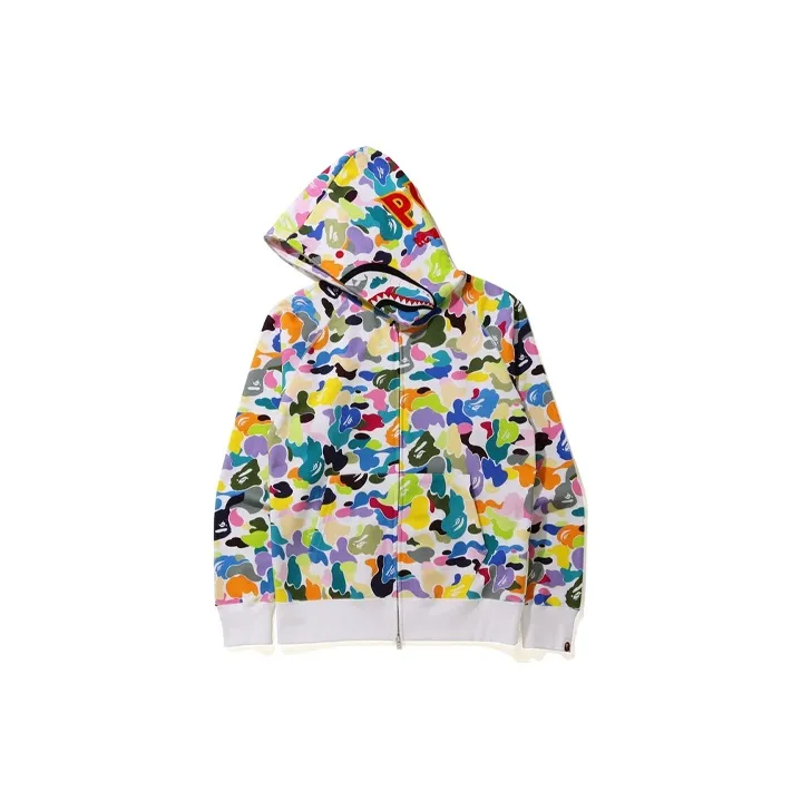 A BATHING APE Multi Camo Shark Full Zip Hoodie SS23-3