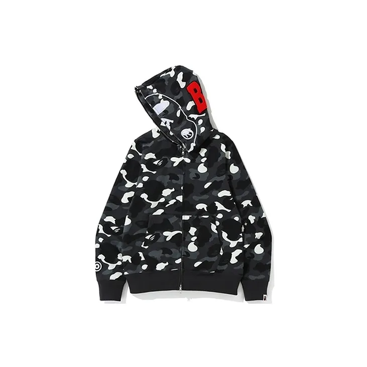 Bape City Camo Ponr Shark Full Zip Hoodie-2