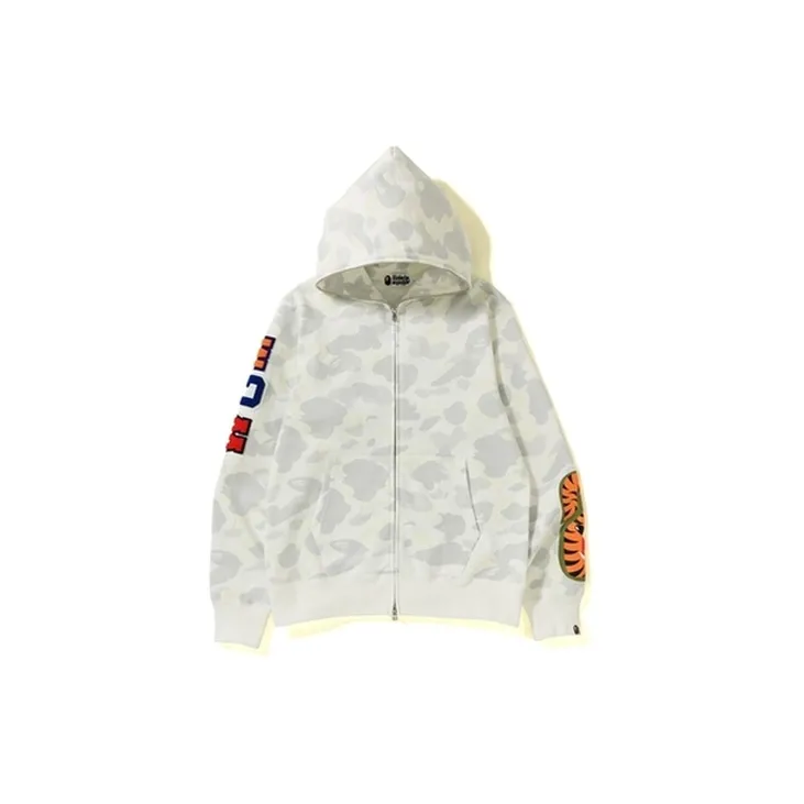 Bape City Camo Embroidery Shark Full Zip Hoodie-1