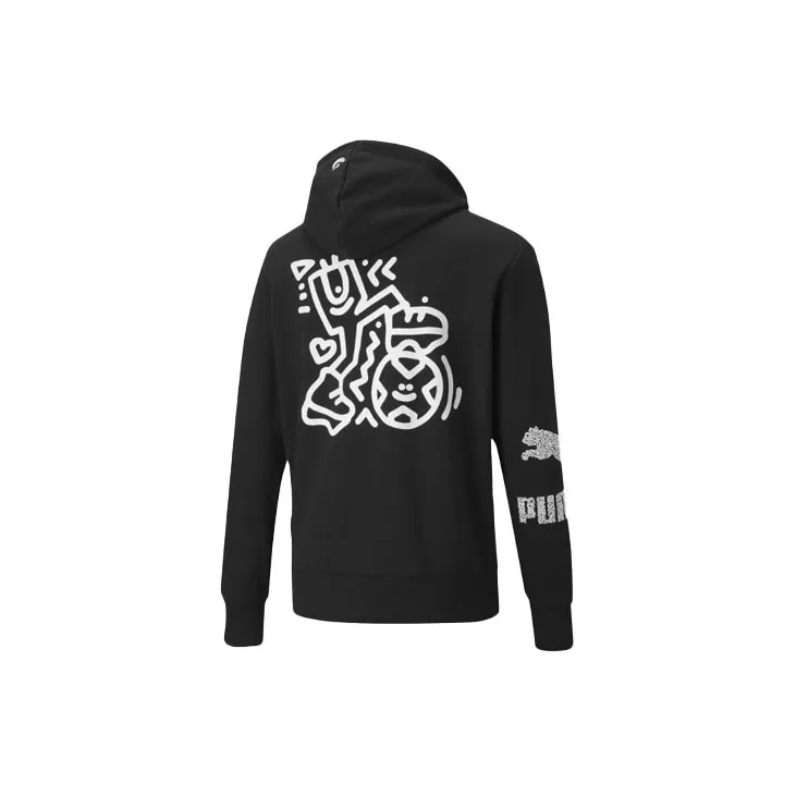 PUMA x Mr Doodle Hoodie Sweatshirt Men's Black-1