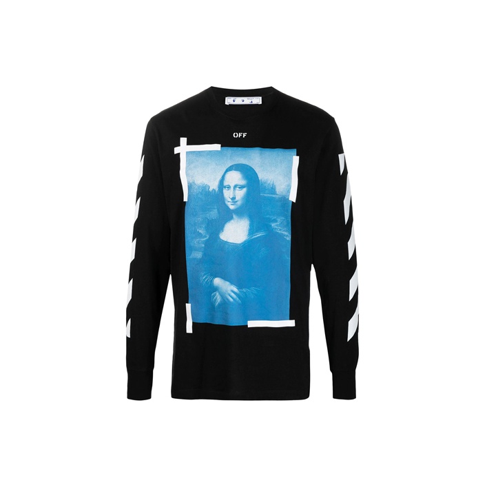 OFF WHITE Mona Lisa Long Sleeve T Shirt Black POIZON