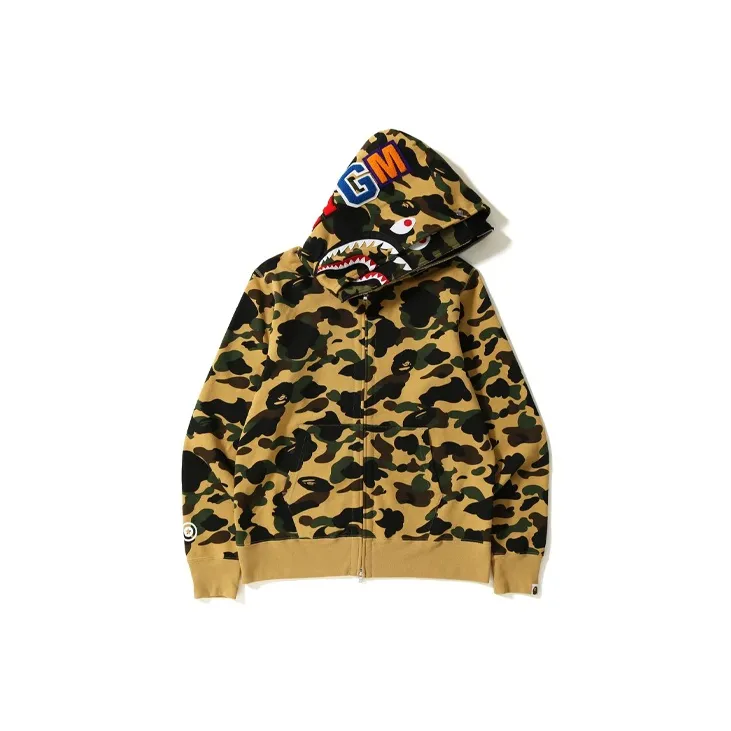 A BATHING APE 1st Camo Shark Wide Full Zip Double Hoodie-4
