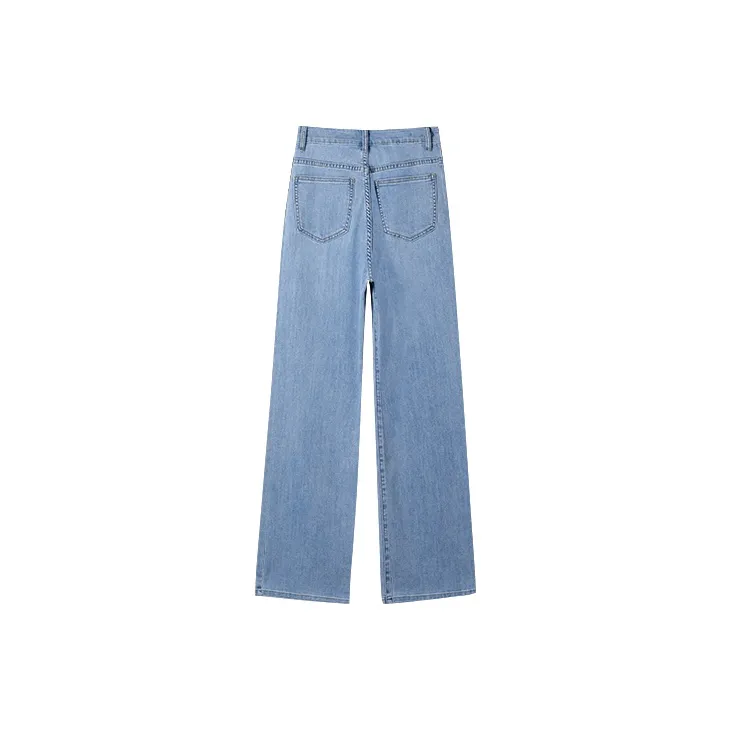 MITUAN Wide Leg Jeans Women's Light Blue-1