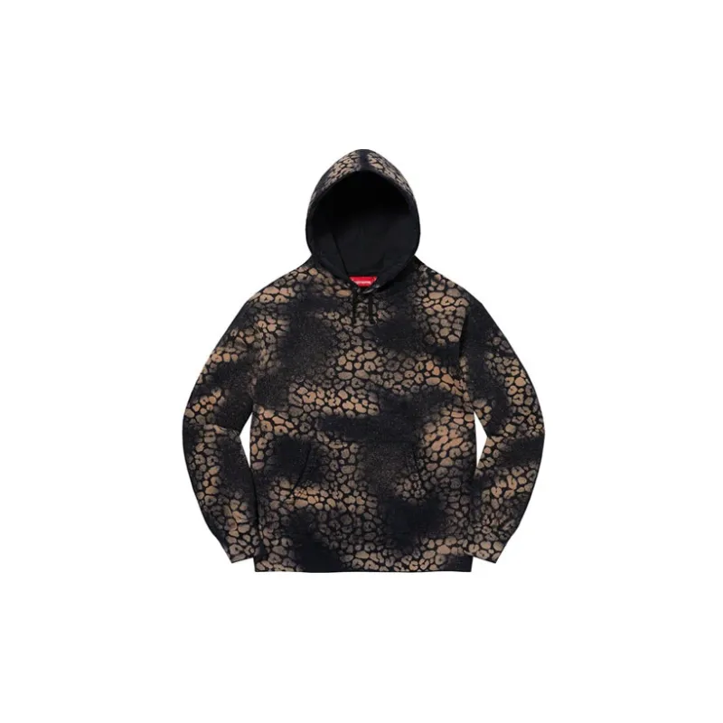 Supreme Bleached Leopard Hooded Sweatshirt - POIZON