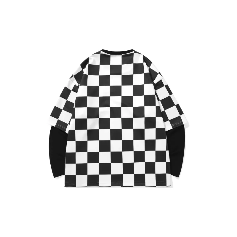 TVX Sweatshirts Unisex Black White Plaid-1