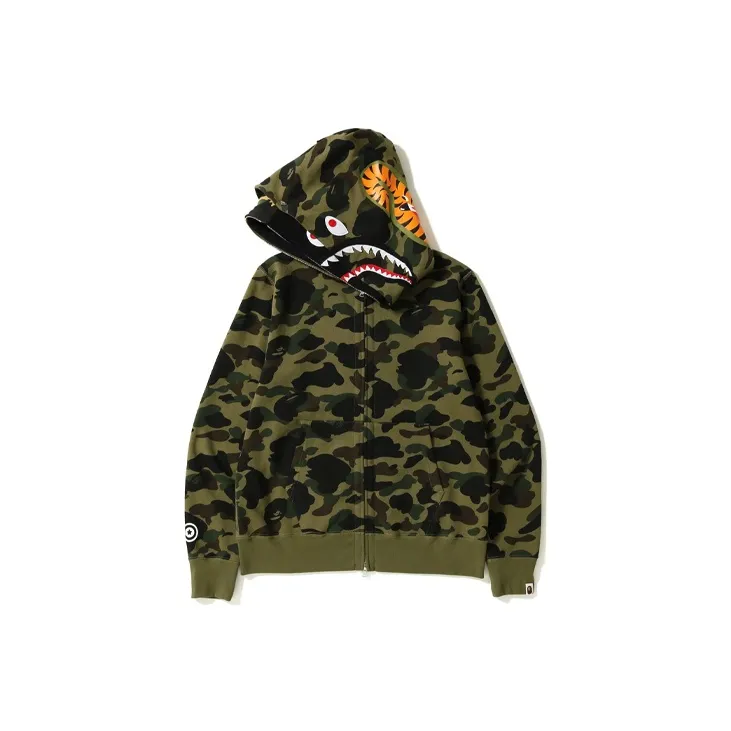 A BATHING APE 1st Camo Shark Wide Full Zip Double Hoodie-2