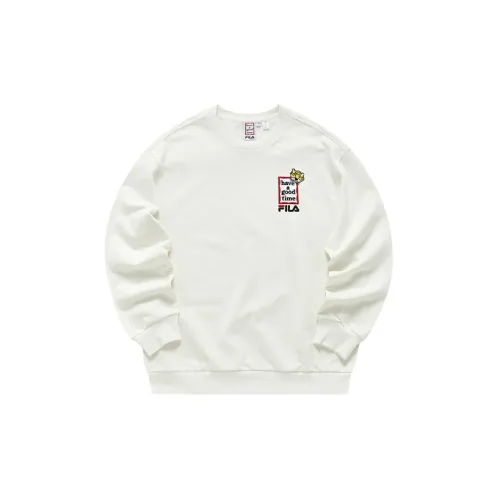 FILA Co-branded Year Of The Tiger Collection Sweatshirts Unisex Cloud White