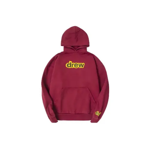 Drew House Letter Logo Series Sweatshirts Unisex Burgundy Red